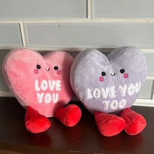 Hallmark Pink and Purple Heart Stuffed Animals